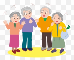 Download Party Age Old Cartoon Elderly Hd Image Free Png - Old People Clipart Transparent Emoji,Clop Emoticon