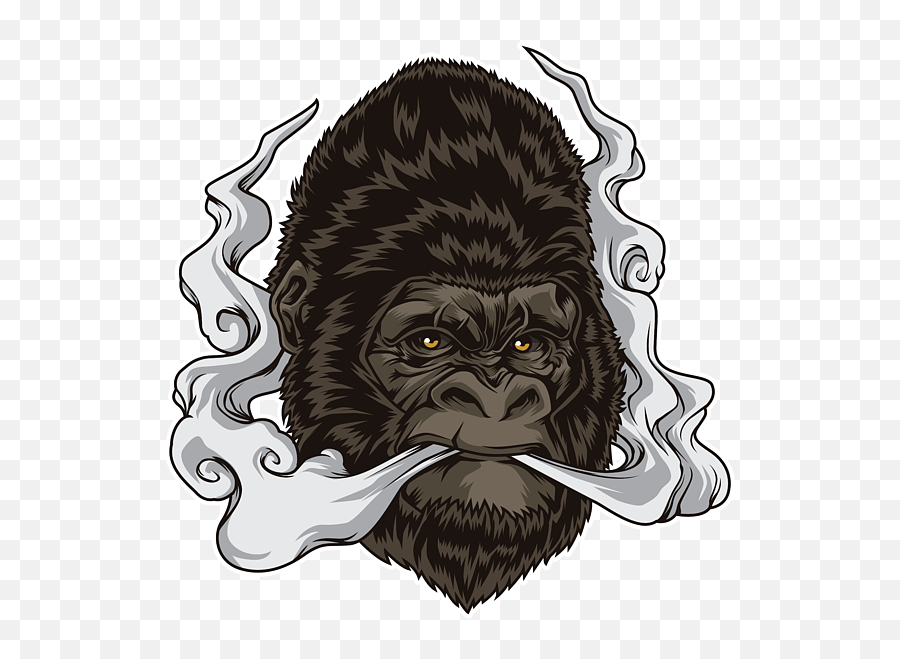 Vaping Gorilla Illustration Monkey Vape Emoji,Steam Vape Emoticon
