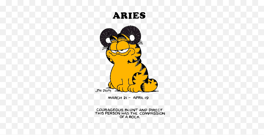 Aries - Garfield Aries Emoji,Aries Emotions