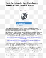 Schacter Gilbert Wegner Psychology Pdf - Language Emoji,Schacter-singer Two-factor Theory Of Emotion