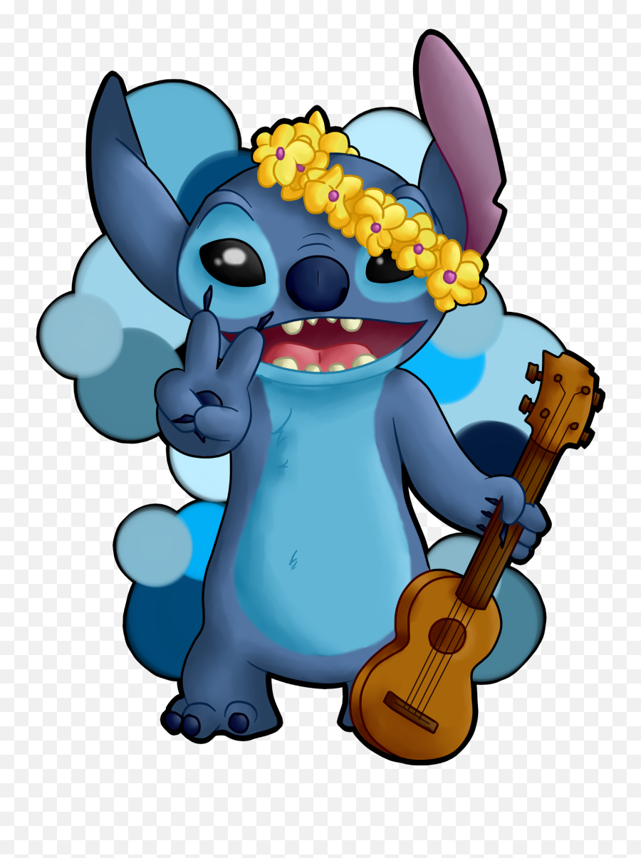 Ukulele Sticker Challenge - Flowers Crown Lilo And Stitch Emoji,Ukulele Anime Emojis