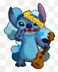 Ukulele Sticker Challenge - Flowers Crown Lilo And Stitch Emoji,Ukulele Anime Emojis