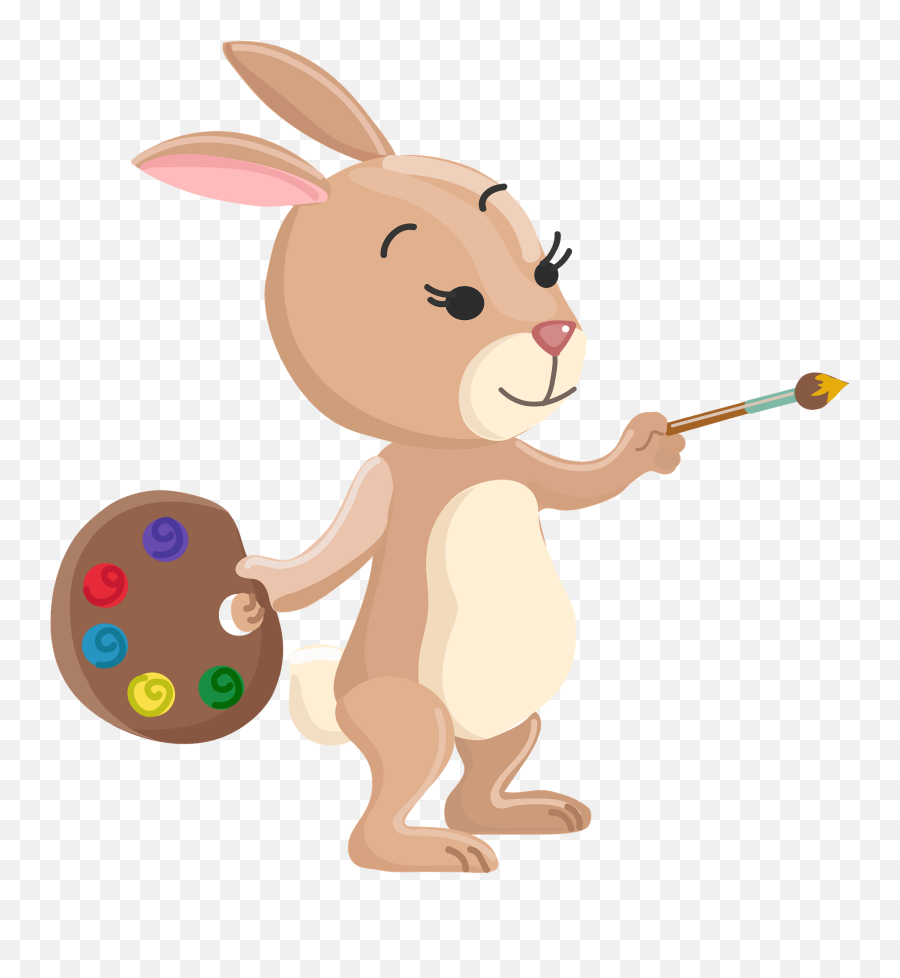 Rabbit Painter Clipart Free Download Transparent Png - Rabbit Painter Clipart Png Emoji,Rabbit Egg Emoji
