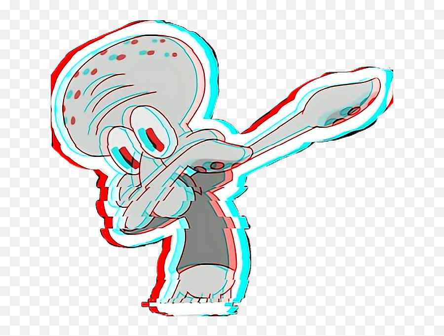 Squidward Dab Glitch Sticker - Squidward Dab Glitch Emoji,Squidward Dab Emoji