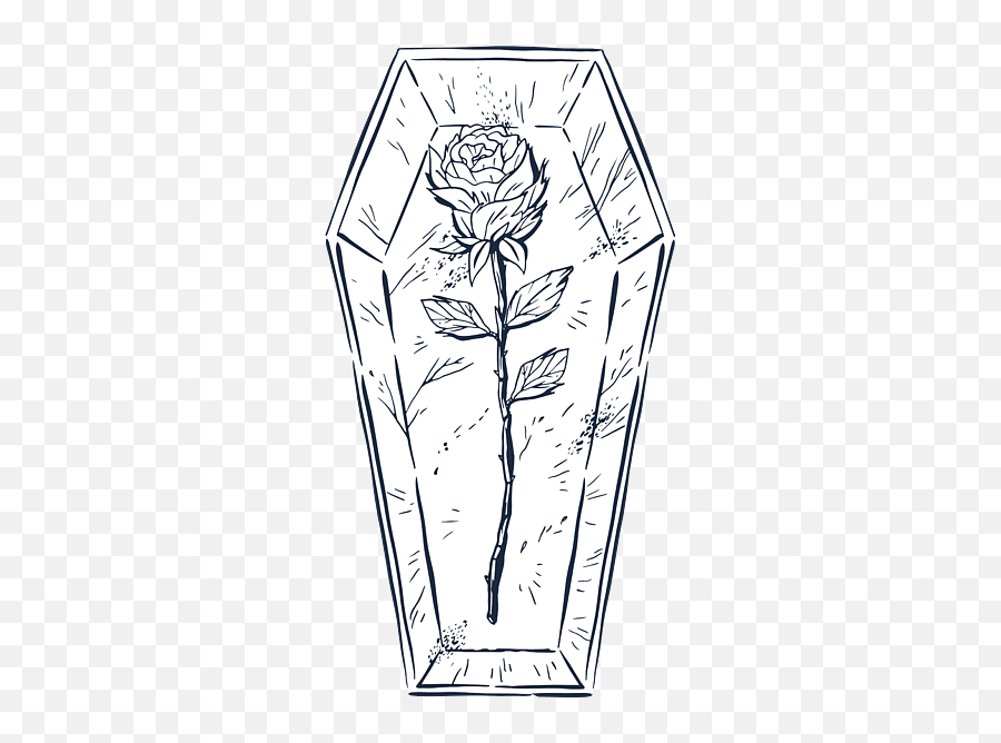 Rose In Coffin Sketch Dead Rose Drawing Beach Towel For Sale Emoji,Dead Flower Emoji