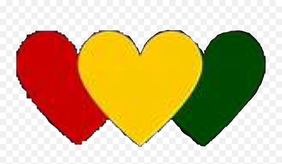 Hearts Yellow Red Green Sticker - Red Yellow Green Hearts Emoji,Rastafarian Emoji