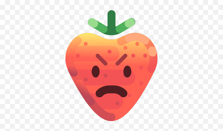 Angry Emoji Pouting Strawberry Icon - Fresh,Angry Emoticon Hearts