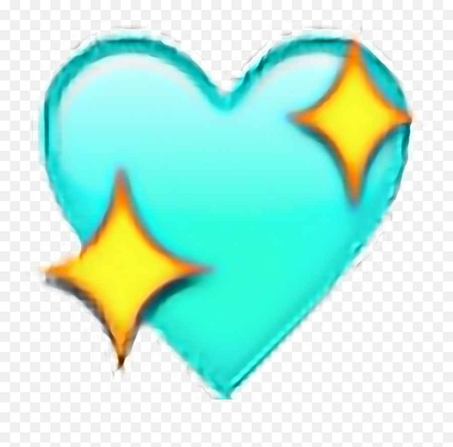 Blue Sparkly Heart Emoji Png Image With - Mint Green Heart Emoji,Blue Heart Emoji
