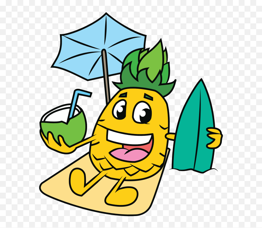 Beach Pineapple Emoji Clipart Free Svg - Happy,Pineapple Emoji