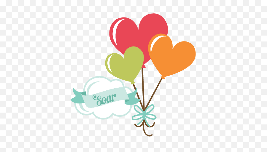 Soar Svg Scrapbook Title Heart Balloons Svg Cut Files Free - Cute Balloon Heart Png Emoji,Diy Emoji Heart Balloons