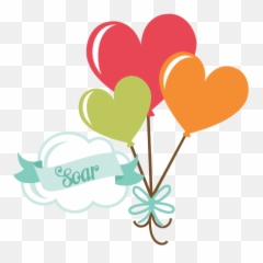 Soar Svg Scrapbook Title Heart Balloons Svg Cut Files Free - Cute Balloon Heart Png Emoji,Diy Emoji Heart Balloons