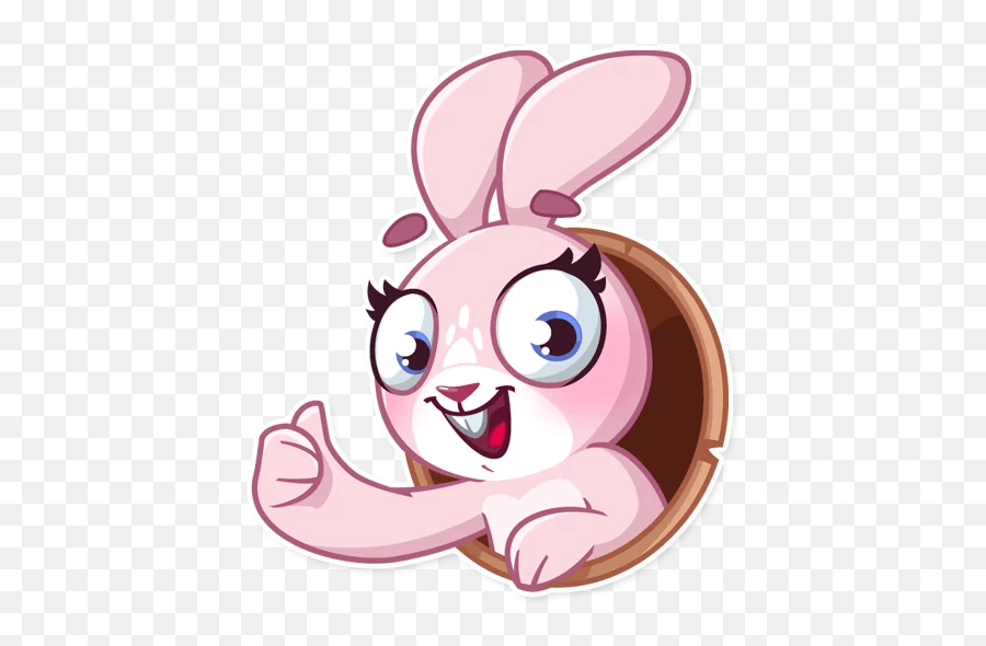 Rosy Bunny - Telegram Sticker Telegram Stickers Stickers Rosy Bunny Stickers Telegram Emoji,Fox And Hare Emoji