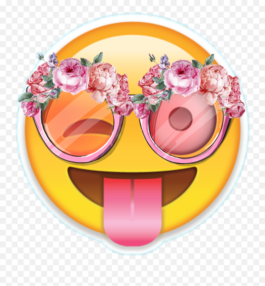 Emoji Flower Sticker By Lice Tv - Happy,Emoji With Flower