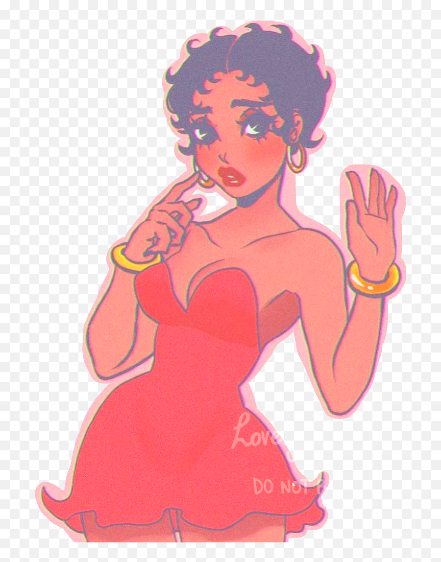 Vintage Red Art Anime Bettyboop Sticker - For Women Emoji,Betty Boop Emoji