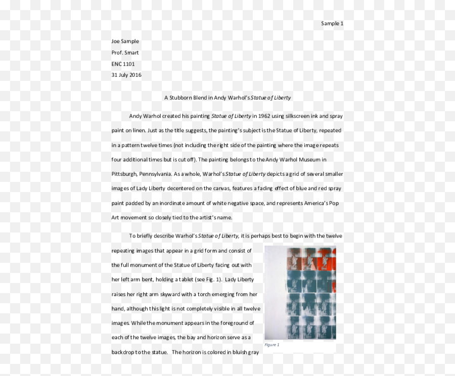 Pdf Compenc 1101 Art Analysis Sample Essay Cheryl Delong - Document Emoji,Statue Of Liberty Emotions Of Surprised