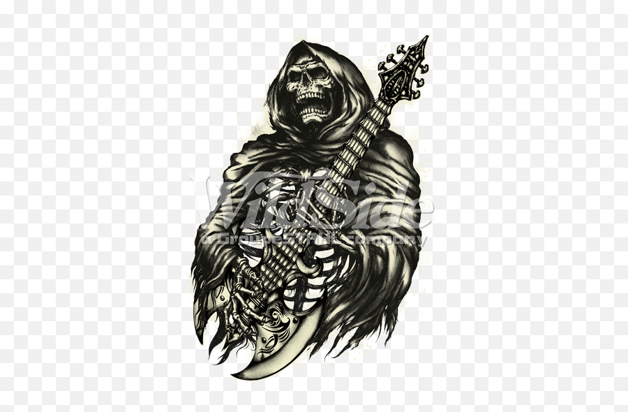 A Guitar - Grim Reaper Guitar Emoji,Grim Reaper Emoticon Facebook