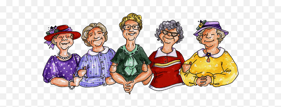 Friend Cartoon Old Lady Humor - Old Ladies Lunch Clipart Emoji,Iris Apfel Emoji