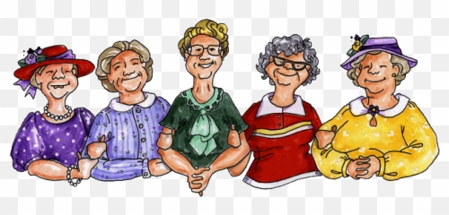 Friend Cartoon Old Lady Humor - Old Ladies Lunch Clipart Emoji,Iris Apfel Emoji