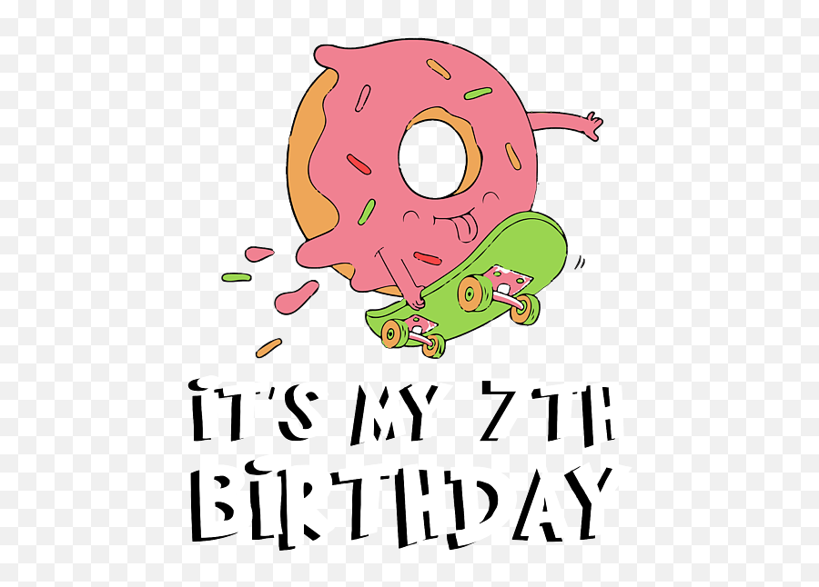Its My 7th Birthday Donut On A - Dot Emoji,Its My Ninth Birtday Emotion Icon Shirt