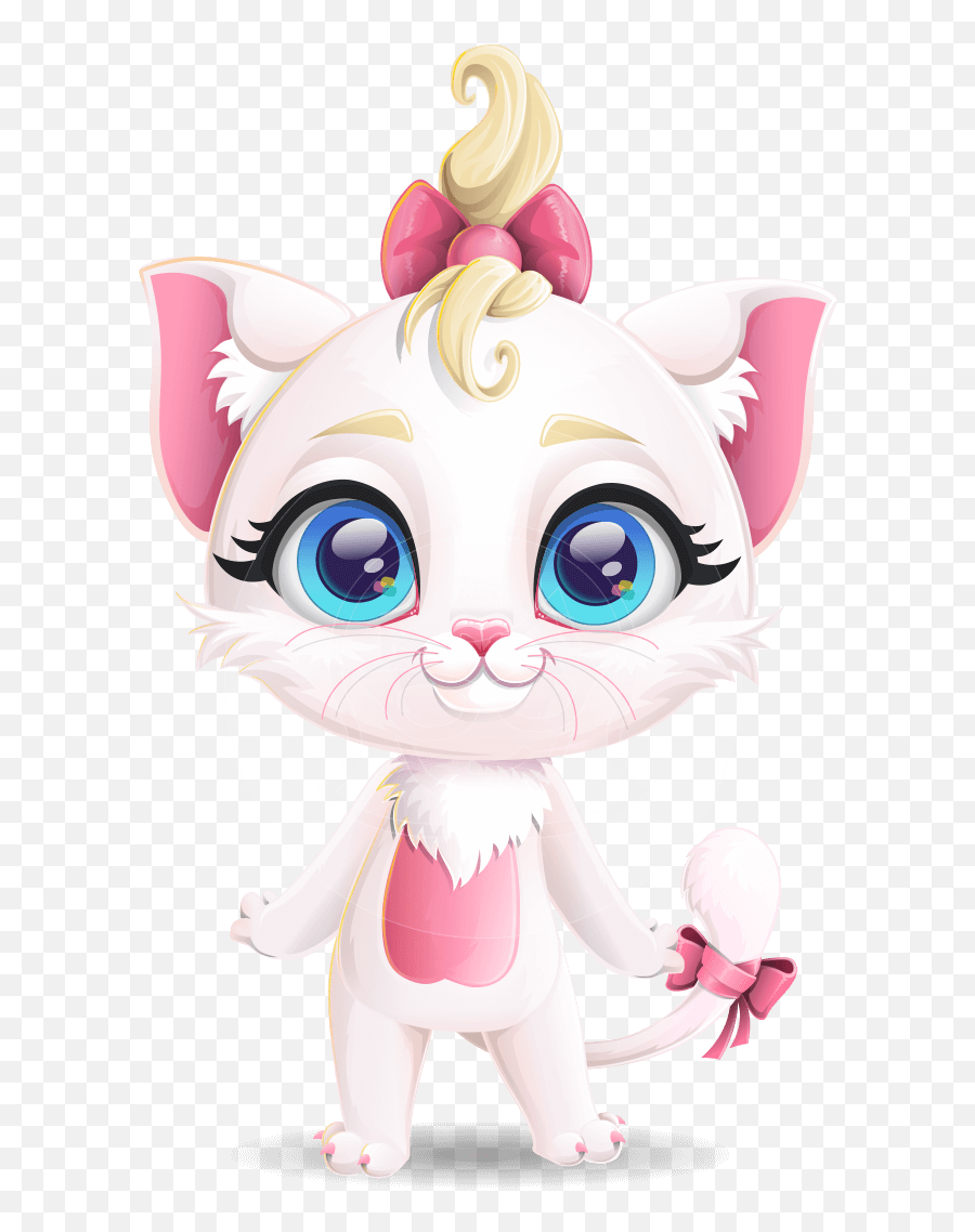 Cute Female Cat Cartoon Character Graphicmama Emoji,Kitty Scramble Emotions