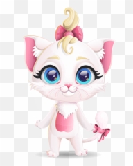 Cute Female Cat Cartoon Character Graphicmama Emoji,Kitty Scramble Emotions