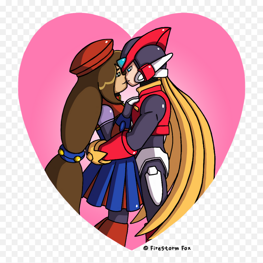 Mmz Zero And Iris Mega Man Rockman Know Your Meme Emoji,History Of Fb Kiss Emoticon