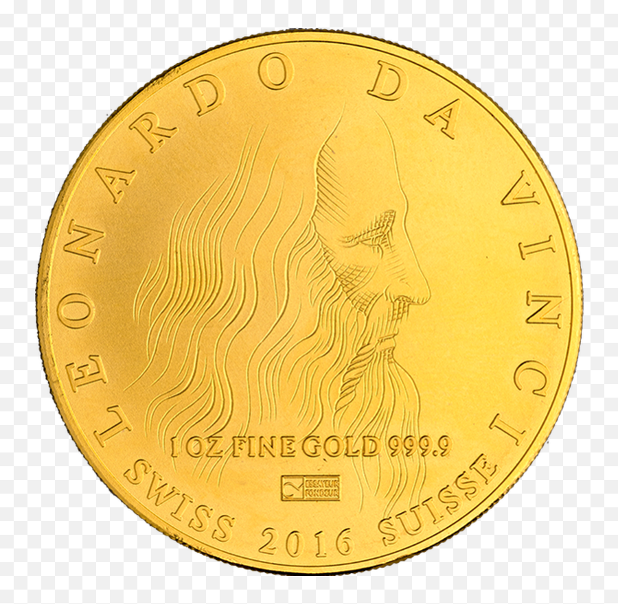 Da Vinci Gold Coin - Lenonardo Da Vinci 1oz Coin Transparent Emoji,Emoticon Small Gold Coins