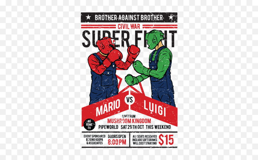 Brother Vs Brother Super Mario Brothers Mario Luigi Fight T - Shirt Emoji,Emojis Brother