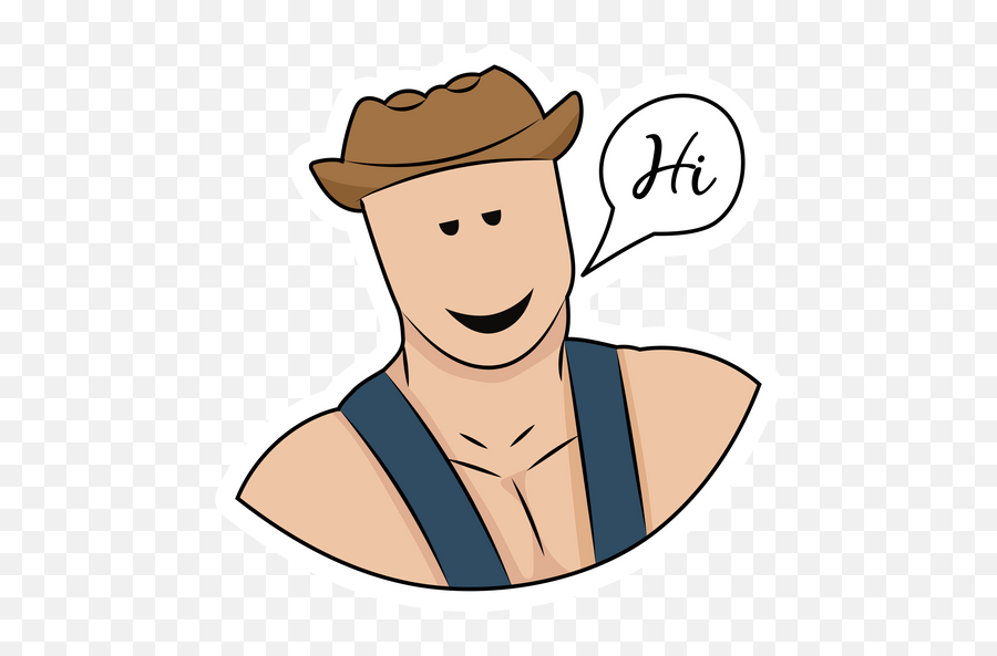 Roblox Hi Man Sticker - Sticker Mania Emoji,Roblox Emoji Extension