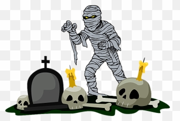 Jpg Freeuse Stock Coffin Clipart Mummy - Halloween Mummy Clipart Black And White Emoji,Mummy Emoji