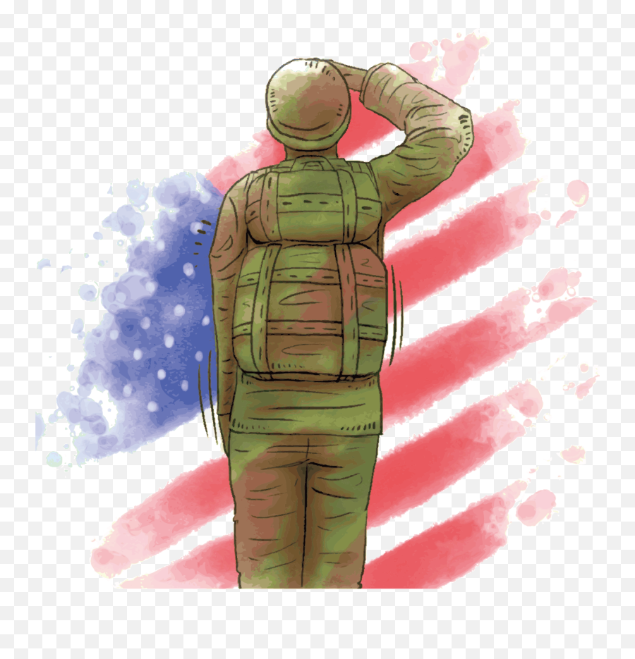 Ftestickers Soldier Salute Flag Sticker - Transparent Cartoon Soldier Saluting Emoji,Army Salute Emoji
