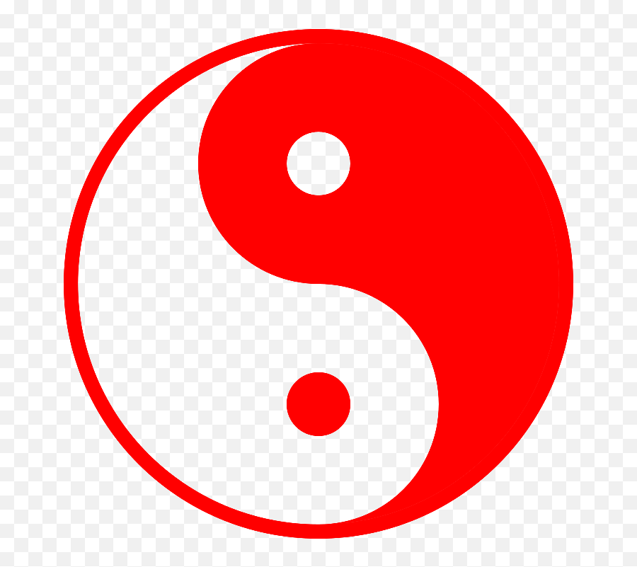 Red And White Yin Yang Symbol - Transparent Red Yin Yang Emoji,Yin Yang Emoji App