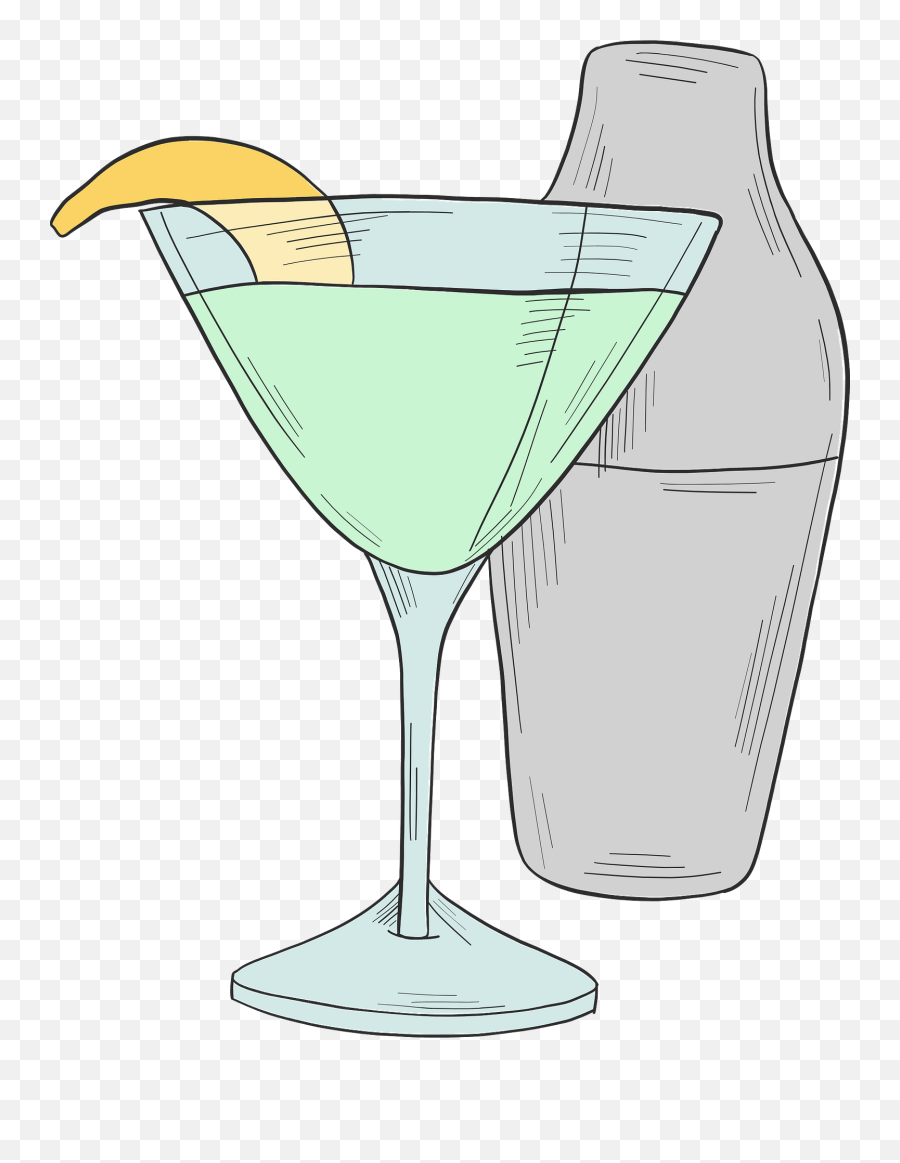 Cocktail And Shaker Clipart - Martini Glass Emoji,Margarita Emoji
