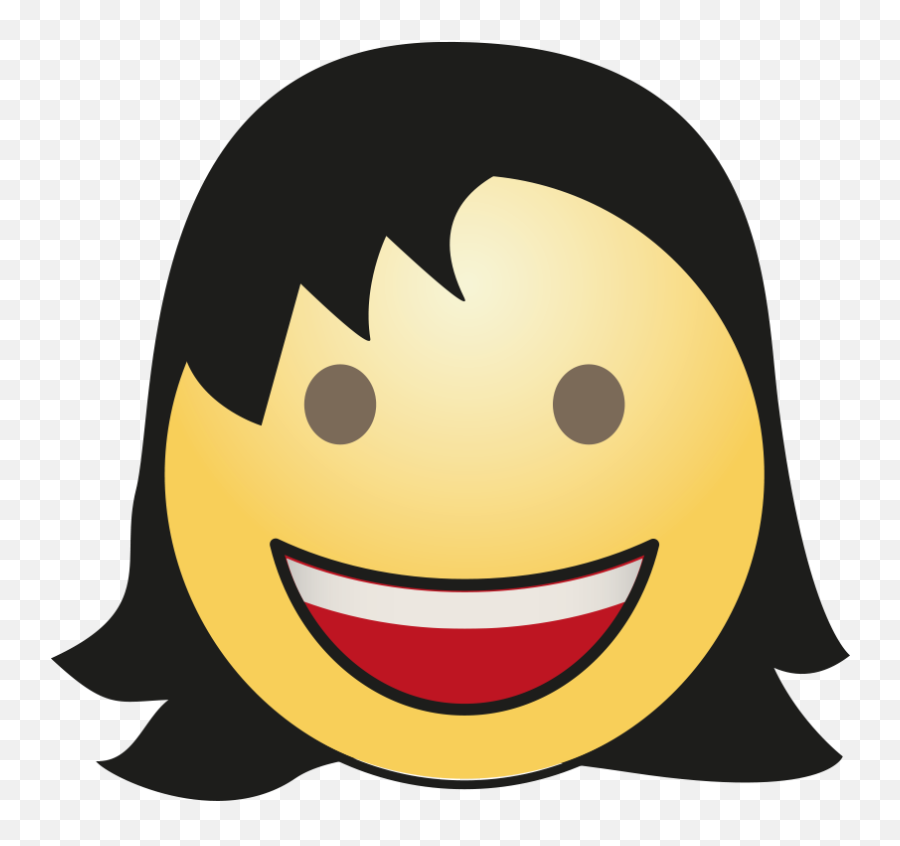 Cute Hair Girl Emoji Png Transparent - Happy,Hair Emoticon