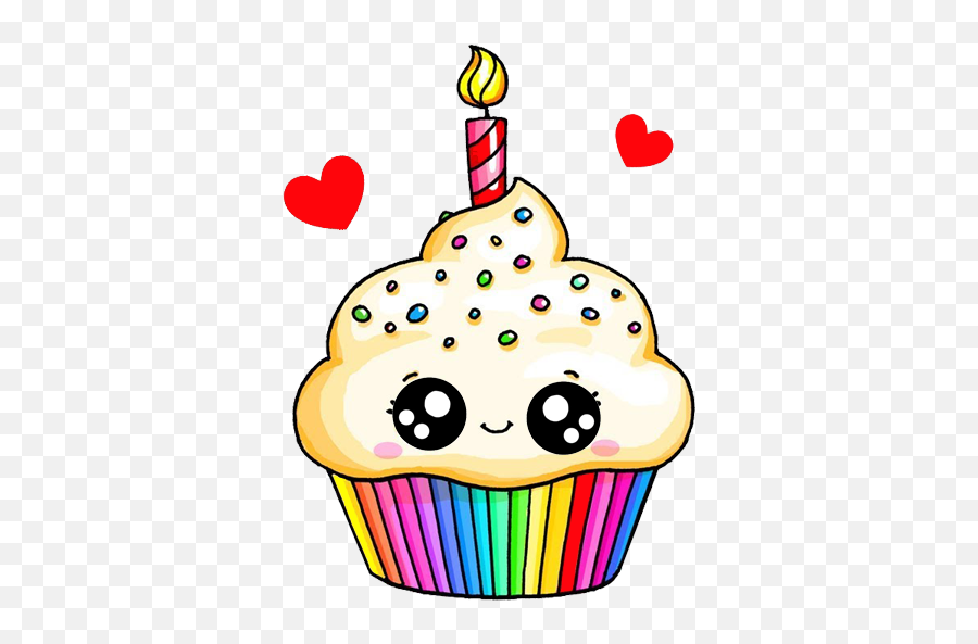 Birthday - Kawaii Cupcake Cute Drawings Emoji,Happy Birthday Emoji Background
