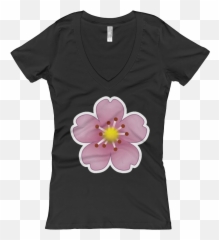 Emoji V Neck,Hibiscus Emoji