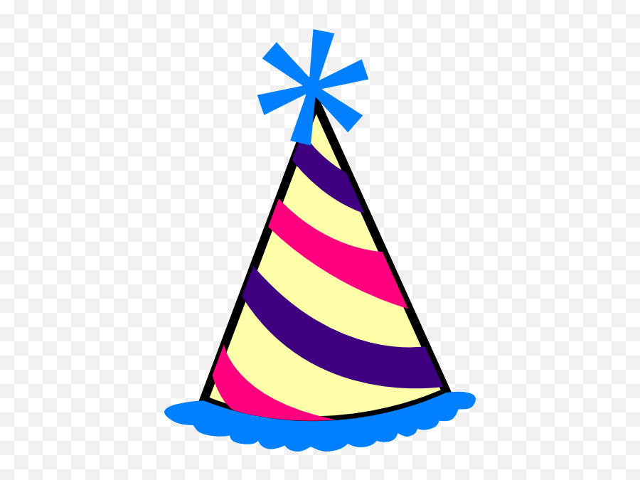 Birthday Hat Blue Purple Pink Yellow Clip Art At Clker - Birthday Hat Png Emoji,Chef Hat Copy And Paste Emoji