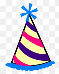 Birthday Hat Blue Purple Pink Yellow Clip Art At Clker - Birthday Hat Png Emoji,Chef Hat Copy And Paste Emoji