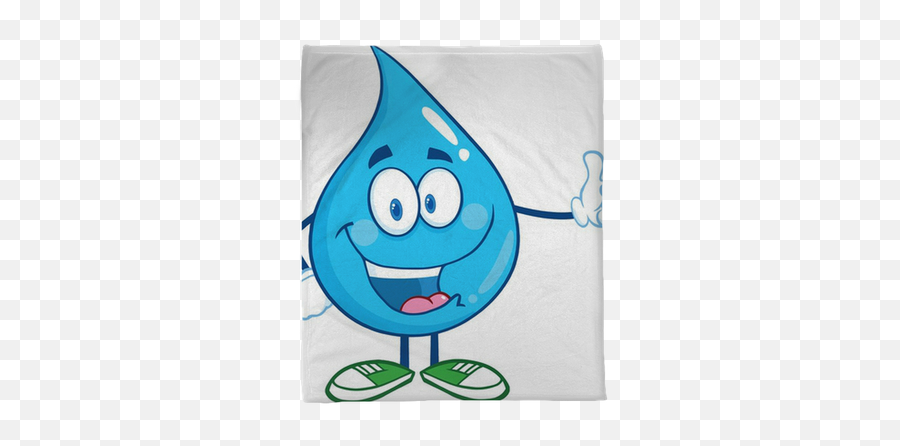 Happy Water Drop Character Giving A Thumb Up Plush Blanket U2022 Pixers - We Live To Change Imagenes De Gota De Agua Animada Emoji,Raining Emoticon Fantasy