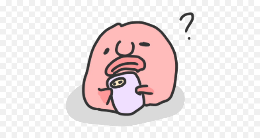 Blobfish Blobby What Question Sticker By Judy Le - Dot Emoji,Blobfish Emoji