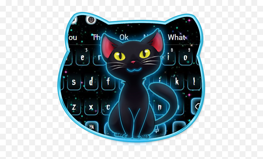 Dark Neon Kitty Keyboard Theme U2013 Apps On Google Play - Dot Emoji,Cat Emoji Keyboard