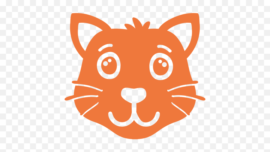 Cat Joyful Head Muzzle Flat Transparent Emoji,Neko Head Emotion Ears