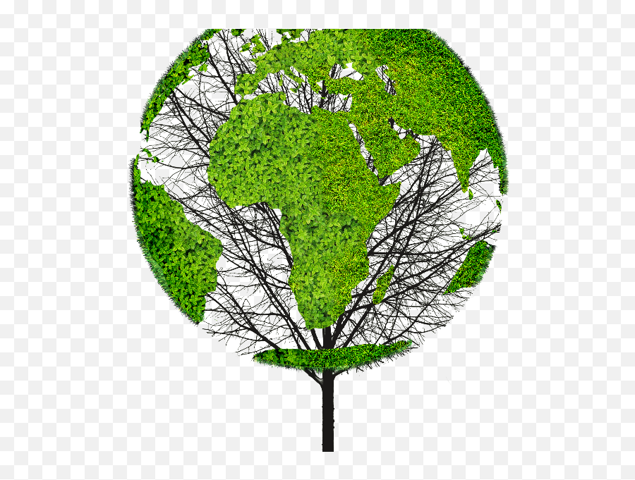 Earth World Map Green Tree Png Object For Photoshop Emoji,Tree Fire Emoji