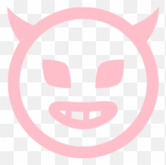 Pink Evil Icon - Free Pink Emoticon Icons Emoji,Evil Happy Emoticon
