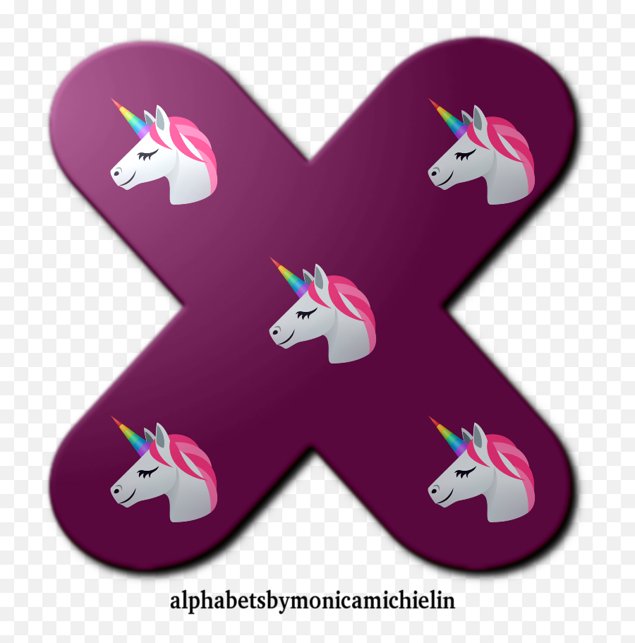 Monica Michielin Alphabets 3 - Purple Unicorn Seamless Emoji,Purple Notebook Emoji