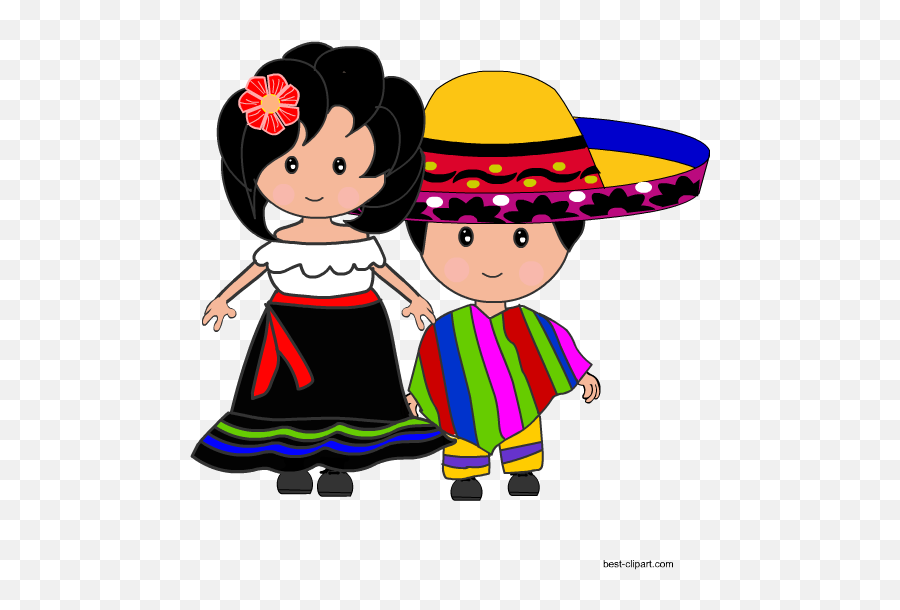 Free Mexican Clip Art Images And Illustrations - Mexican Boys And Girls Clipart Emoji,Sombrero Hat Emoji
