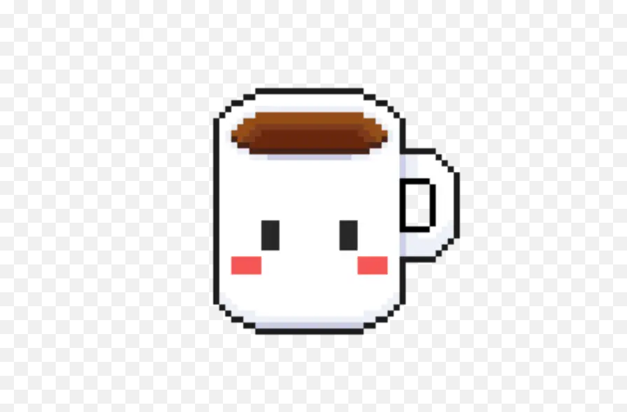 Pixelated Coffee Cup Stickers For Whatsapp - Hahaha Emoji,Frog Coffee Mug Emoji