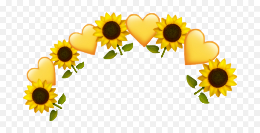 Sunflower Sticker - Yellow Flower Crown Png Emoji,Golden Heart Emoji