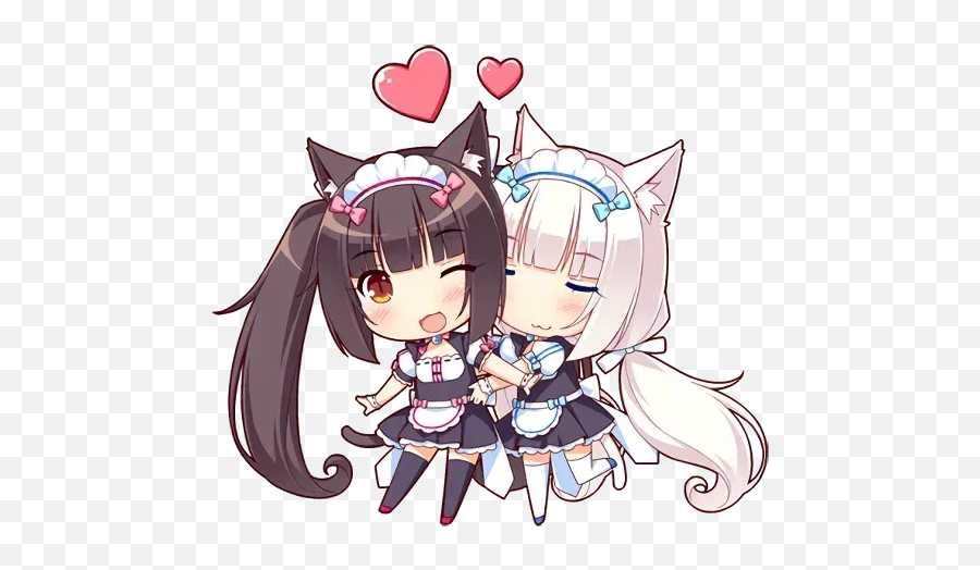 One Piece Whatsapp Stickers - Nekopara Chocola And Vanilla Chibi Emoji,Nekopara Emoticons