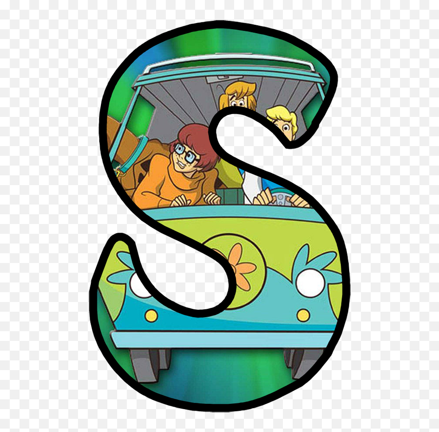 Abc For Kids Monogram Alphabet Scooby - Mystery Gang With Van Emoji,Emoji Door Decs